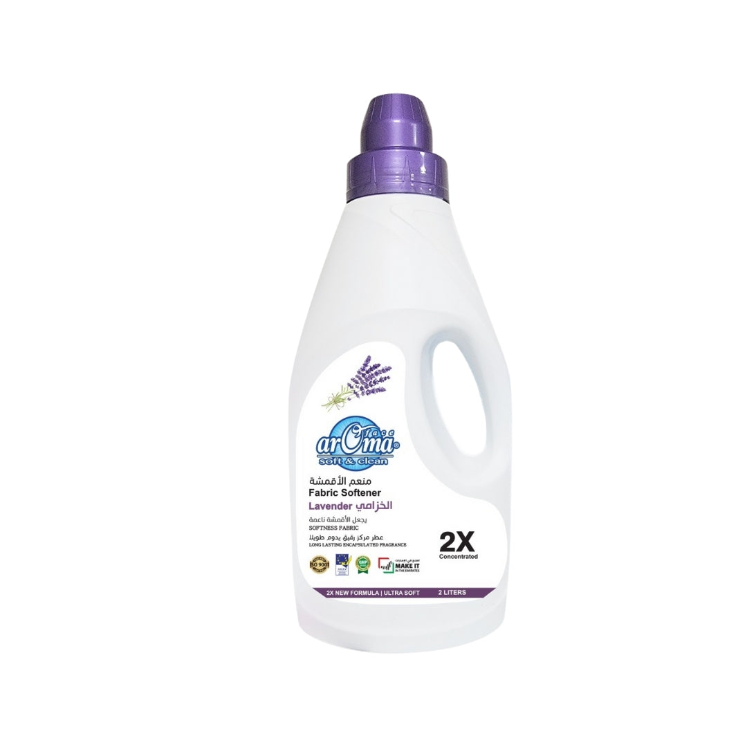 arOma Soft & Clean Concentrated Fabric Softener, Lavender Scent, 2 Liters | 2X Ultra Soft Formula for Clothes, Long Lasting Freshness & Gentle Fragrance