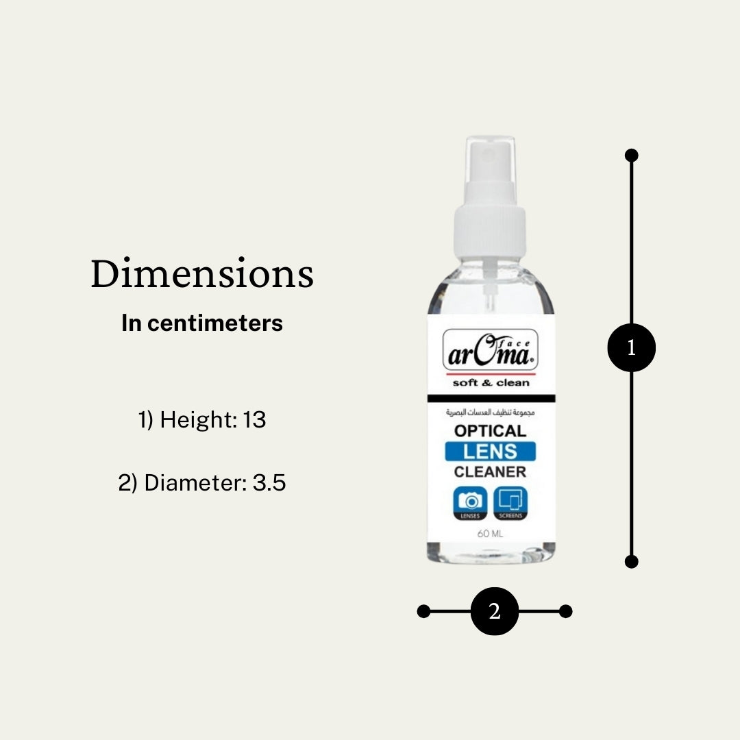 arOma Optical Lens Cleaner Kit, 60ml Screen & Glass Cleaning Solution with 2 Microfiber Towels | For Cameras, Phones, Tablets, Glasses, Laptops & Monitors
