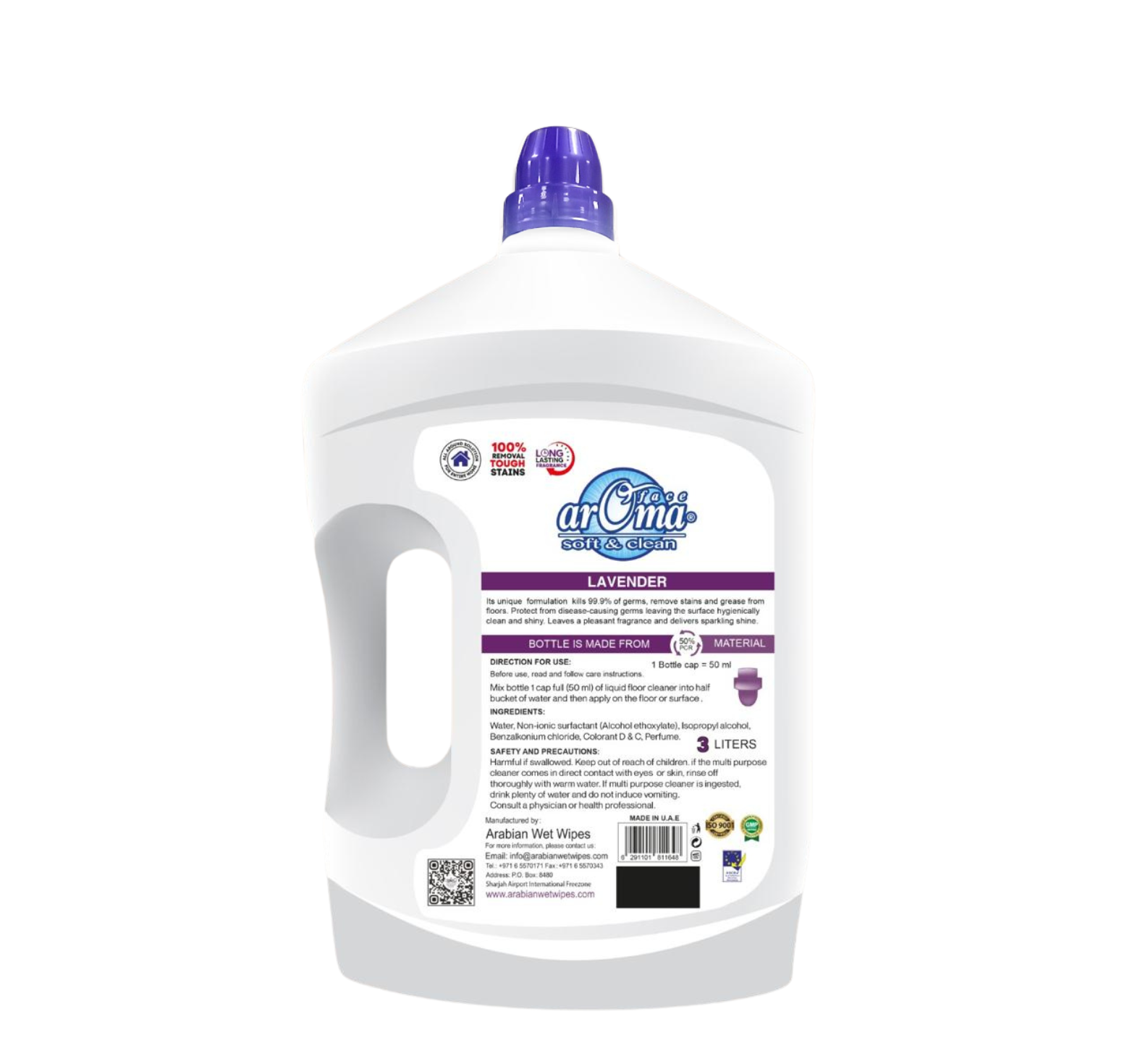 Aroma Face Soft & Clean Multi-Purpose Cleaner – Lavender 3L | Kills 99.9% Germs | Long-Lasting Fragrance