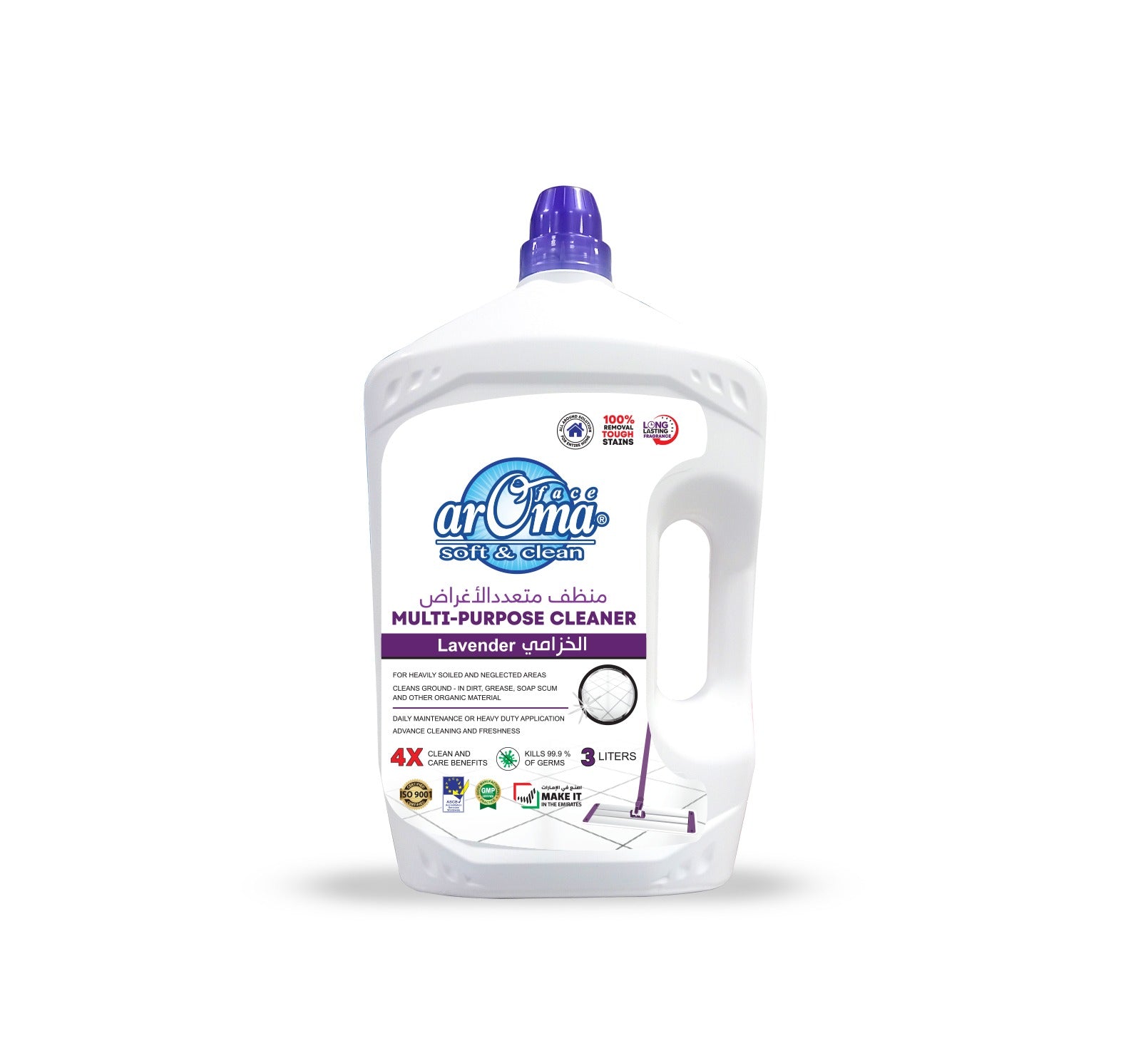 Aroma Face Soft & Clean Multi-Purpose Cleaner – Lavender 3L | Kills 99.9% Germs | Long-Lasting Fragrance